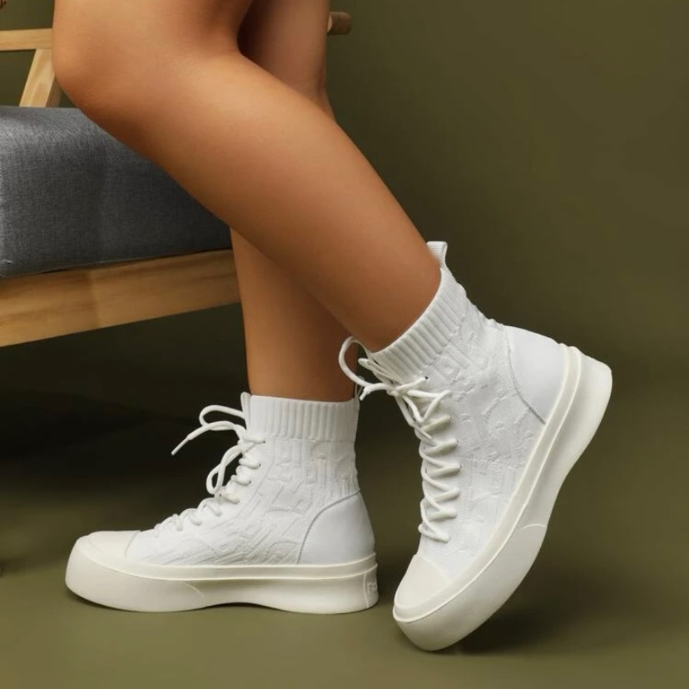 Lace-up Front Sock Boots